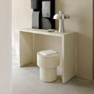 Ethnicraft Sidetable 'Elements' Microcement, 120cm, kleur Off White