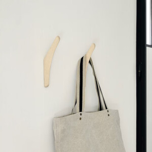 Ethnicraft Wandhaak 'PI' Mahoniehout, Set van 2 stuks, kleur Naturel