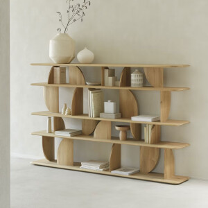 Ethnicraft Wandrek 'Geometric' Geolied Eikenhout, 130 x 210cm, kleur Naturel