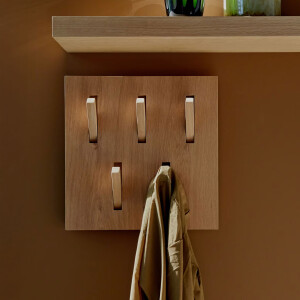 Ethnicraft Kapstok 'Utilitile' Eikenhout, Met 5 haken, kleur Naturel