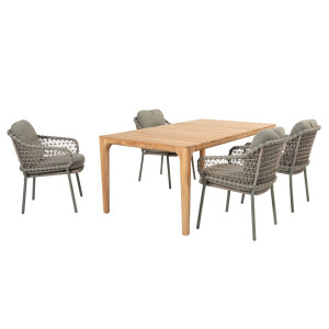4 Seasons Outdoor Diningset Liam Jura 5-delig Teak 180 x 100 cm