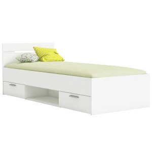 Eenpersoonsbed Lotte 90x200 cm wit