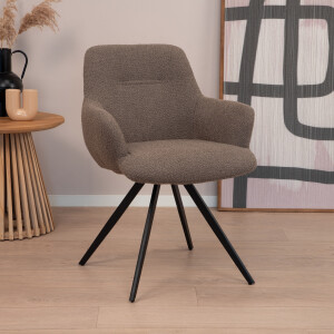 Sohome Draaibare Eetkamerstoel 'Aimée' Bouclé, kleur Bruin