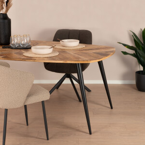 Sohome Eettafel 'Naomi' Deens ovaal, Mangohout, 220 x 110cm, kleur Naturel