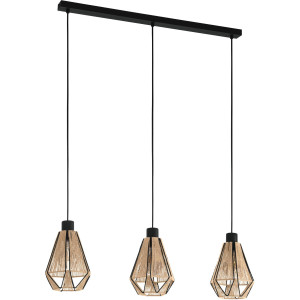 EGLO Hanglamp ADWICKLE Hanglamp in zwart van staal - excl. E27 - 3X40W (1 stuk)