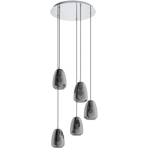 EGLO Hanglamp ALOBRASE chroom / ø54 x h150 cm / hanglamp / eettafellamp / keuken