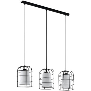 EGLO Hanglamp BITTAMS zwart / l89 x 110 x 19 cm / excl. 3x e27 (elk max. 28w) / van staal (1 stuk)