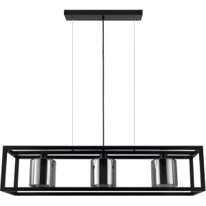 EGLO Hanglamp BRISLING Hanglamp in zwart van staal - excl. E27 - 60W (1 stuk)