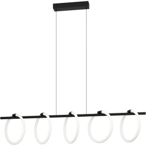 EGLO Hanglamp CARANACOA Hanglamp in zwart van staal - 7W - warmwit (1 stuk)