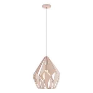 EGLO Hanglamp CARLTON-P Vintage hanglamp, retro hanglamp, staal, pastel abrikoos, Ø 31 cm (1 stuk)
