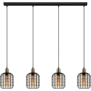 EGLO Hanglamp CHISLE Hanglamp in bruin en zwart van staal - excl. E27 - 40W (1 stuk)