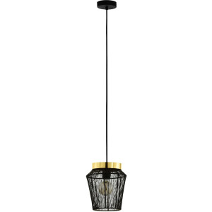 EGLO Hanglamp ESCANDIDOS Hanglamp in zwart en messing van staal - excl. E27 - 40W (1 stuk)