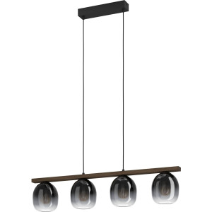 EGLO Hanglamp FILAGO Hanglamp in zwart en bruin van staal, hout - excl. E27 - 40W (1 stuk)