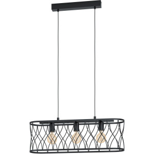 EGLO Hanglamp GILTSPUR Hanglamp in zwart van staal - excl. E27 - 40W (1 stuk)