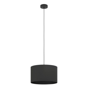 EGLO Hanglamp MASERLO 1 Vintage hanglamp, staal, textiel, zwart, woonkamer, Ø 38 cm (1 stuk)