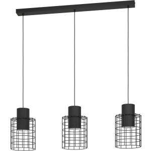 EGLO Hanglamp MILLIGAN Hanglamp in zwart en wit van staal - excl. E27 - 40W (1 stuk)