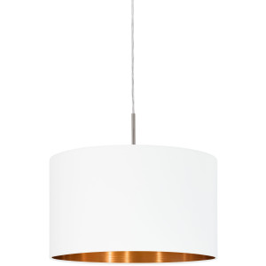 EGLO Hanglamp PASTERI wit / ø38 x h110 cm / excl. 1x e27 (elk max. 60 w) / lamp van stof