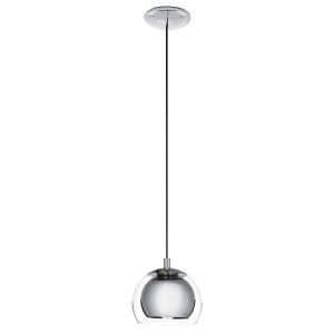 EGLO Hanglamp ROCAMAR Hanglamp van metaal in chroom en glas in helder, eettafel lamp, E27 (1 stuk)