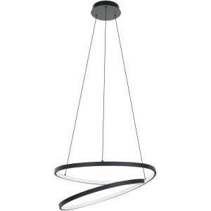 EGLO Hanglamp RUOTALE Hanglamp in zwart van alu, staal - 37W - warmwit (1 stuk)