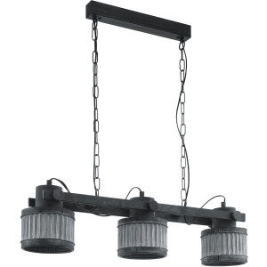 EGLO Hanglamp TURROCK Hanglamp in grijs en zwart van staal - excl. E27 - 28W (1 stuk)