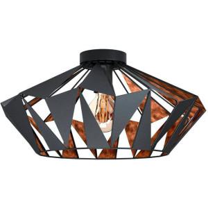 EGLO Plafondlamp CARLTON 6 Plafondlamp vintage, industrial, retro, E27, staal, Ø 47 cm (1 stuk)