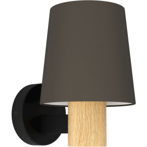 EGLO Plafondlamp EDALE Plafondlamp in zwart en bruin van staal, hout - excl. E27 - 40W (1 stuk)