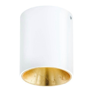 EGLO Plafondlamp POLASSO Plafondlamp van metaal in wit en goud, woonkamerlamp, Ø 10 cm (1 stuk)