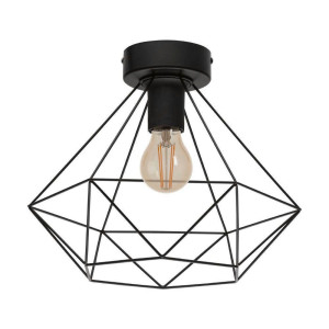 EGLO Plafondlamp TARBES Vintage plafondlamp in retro look, staal, zwart, E27 (1 stuk)