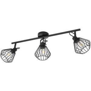 EGLO Plafondspot TABILLANO Plafondlamp, staal, zwart, keukenlamp, spots met E27 fitting (1 stuk)