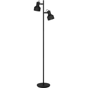 EGLO Staande lamp CASIBARE Vloerlamp in zwart van staal - excl. E27 - 2X28W (1 stuk)