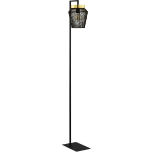 EGLO Staande lamp ESCANDIDOS Vloerlamp in zwart en messing van staal - excl. E27 - 1X40W (1 stuk)