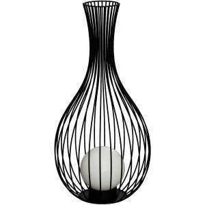 EGLO Staande lamp FOSSOMBRONE Vloerlamp in zwart van verzinkt staal - excl. E27 - 1X10W (1 stuk)