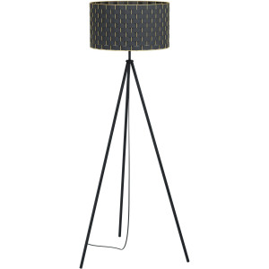 EGLO Staande lamp MARASALES Vloerlamp in zwart van staal - excl. E27 - 1X40W (1 stuk)