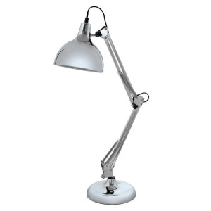 EGLO Tafellamp BORGILLIO Vintage bureau lamp van staal, retro, chroom, E27, incl. schakelaar (1 stuk)