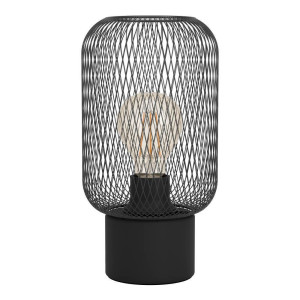 EGLO Tafellamp WRINGTON Tafellamp van staal in zwart, lamp met schakelaar, E27 fitting (1 stuk)