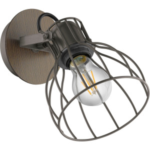 EGLO Wandlamp SAMBATELLO Vintage wandlamp in retro look, staal, bruin, fitting: E27
