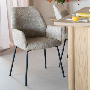 Eleonora Eetkamerstoel 'Indy' kleur Taupe