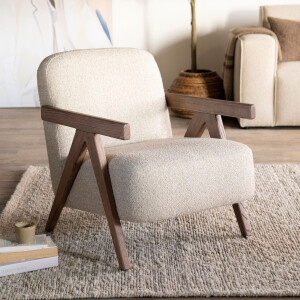 Eleonora Fauteuil 'Francis' Grove Bouclé, kleur Beige