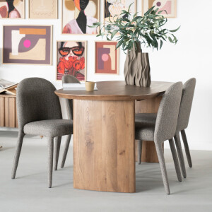 Eleonora Eettafel 'Dex' Eiken, 180 x 90cm, kleur Bruin