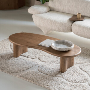 Eleonora Organische Salontafel 'Josh' Eiken, 140 x 60cm, kleur Bruin