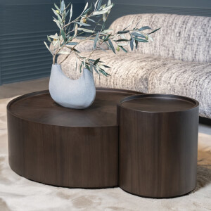 Eleonora Salontafel 'Max' Walnoot, Set van 2 stuks