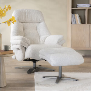 Eleonora Verstelbare Fauteuil 'Caleb' Met voetenbank, kleur Beige