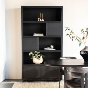 Eleonora Opbergkast 'Helsinki' Eiken, kleur Zwart, 220 x 120cm