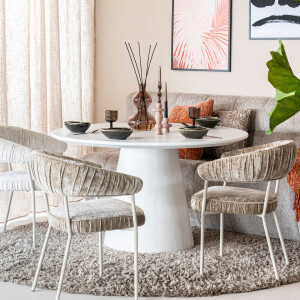 Eleonora Ronde Eettafel 'Elin' 130cm, kleur wit