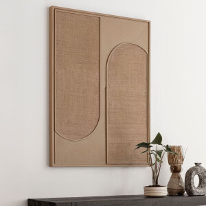 MUST Living Wanddecoratie 'Elyn' Jute, 127 x 102cm, kleur Bruin