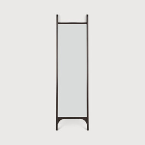 Ethnicraft Staande Spiegel 'PI' Mahoniehout, 190 x 55cm, kleur Donkerbruin
