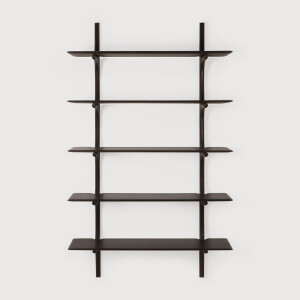 Ethnicraft Wandrek 'PI' Gevernist Mahoniehout, Met 5 planken, kleur Donkerbruin