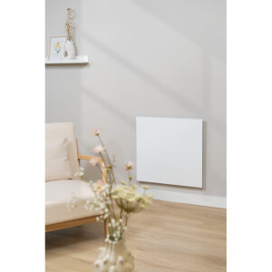 Eurom Mon Soleil Infrarood paneel - 63.7x63.8cm - IP24 - 360watt - wifi - vloer/wand- Horizontaal / Verticaal - metaal wit mat 361759
