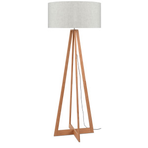 Good&Mojo Vloerlamp 'Everest' Bamboe en Eco linnen, kleur Beige