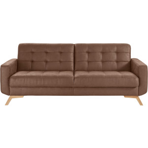 exxpo - sofa fashion 3-zitsbank Fiord comfortabel, optioneel kantelbank met bedfunctie en bedlade, houten voet